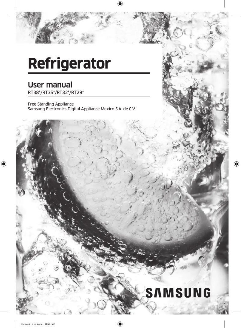 Page n°1 - Manuel utilisateur Samsung RT38K5930BS