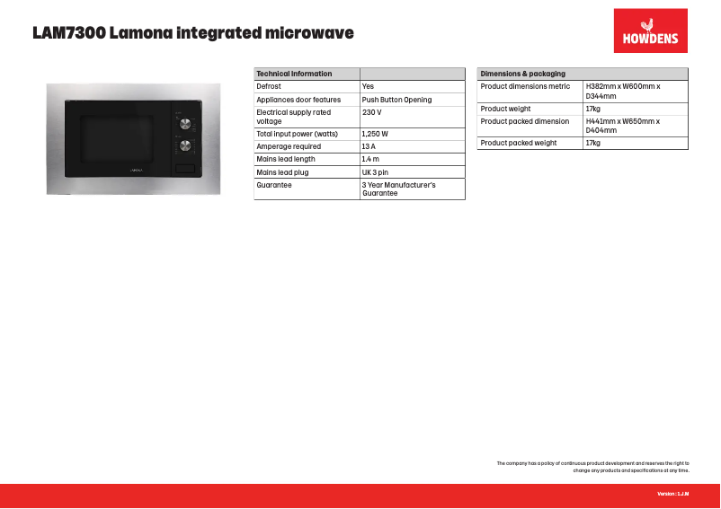 Image de la première page du manuel de l'appareil LAM7300