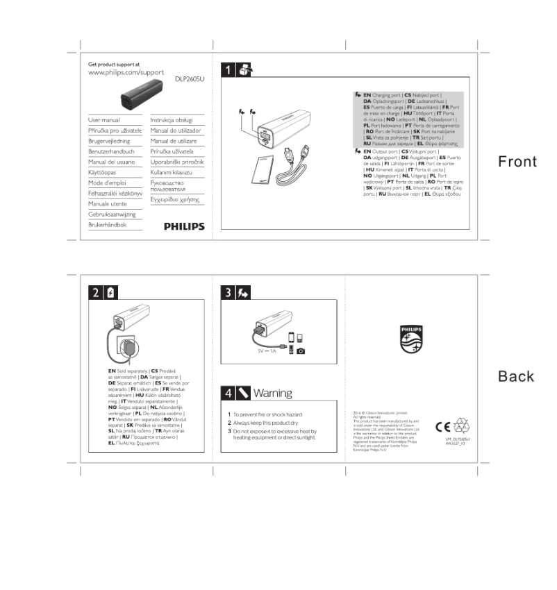 Page n°1 - Manuel utilisateur Philips DLP2605U
