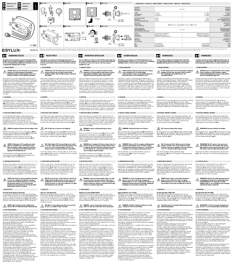 Page 1 de la notice Manuel utilisateur Esylux CDS-E