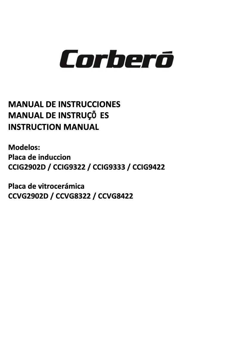 Image de la première page du manuel de l'appareil CCIG2902D