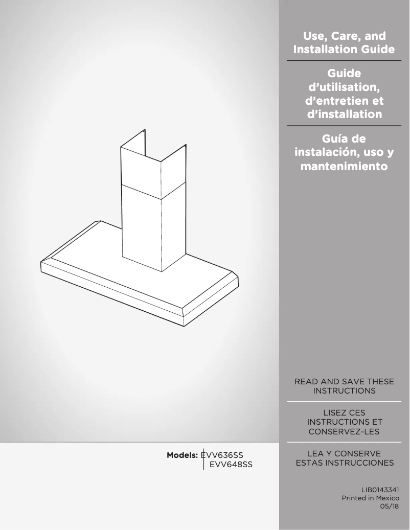 Page 1 de la notice Manuel utilisateur Elica Vavano PRF0142452A