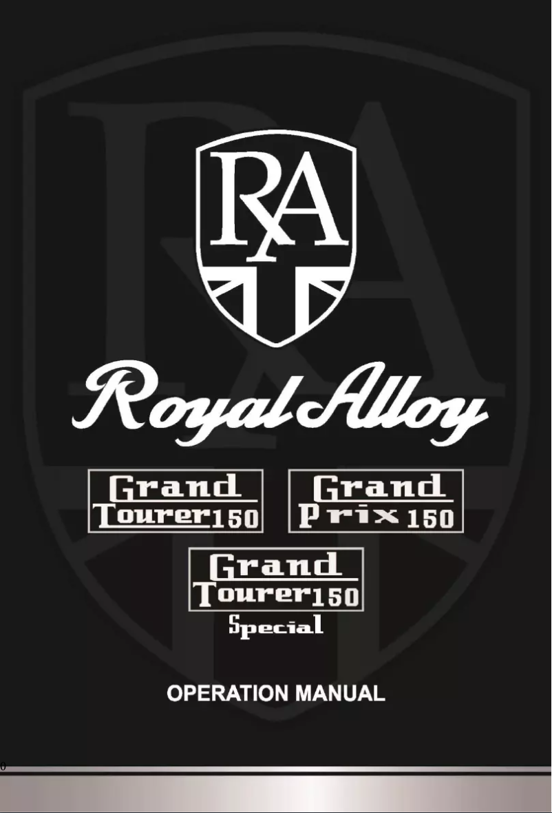 Page n°1 - Manuel utilisateur Royal Alloy Grand Tourer 150 Special