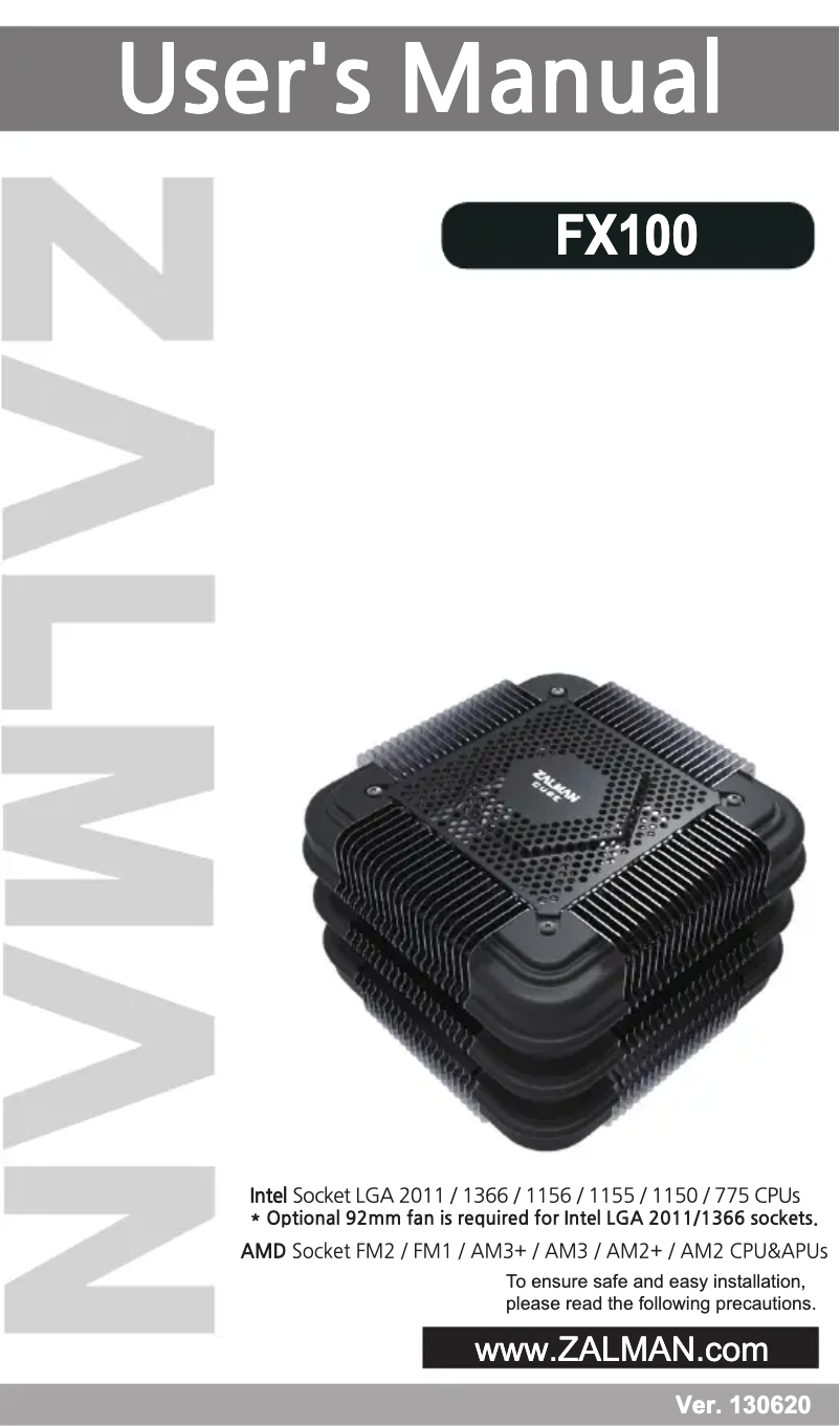 Page n°1 - Manuel utilisateur Zalman FX100