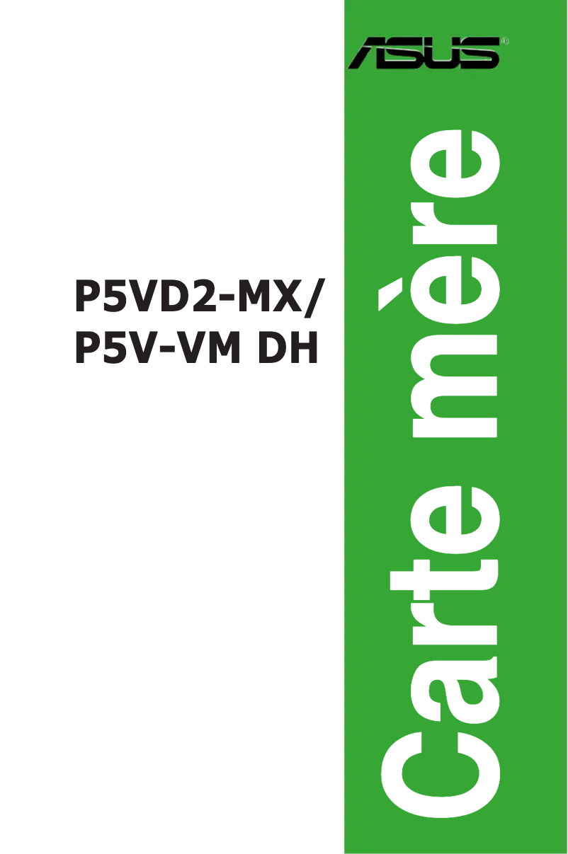Page 1 de la notice Manuel utilisateur Asus P5V-VM DH
