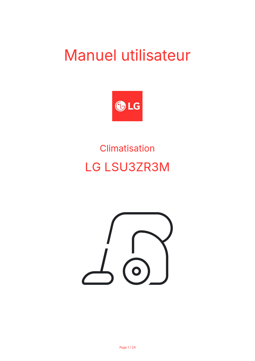 Image de la première page du manuel de l'appareil LSU3ZR3M