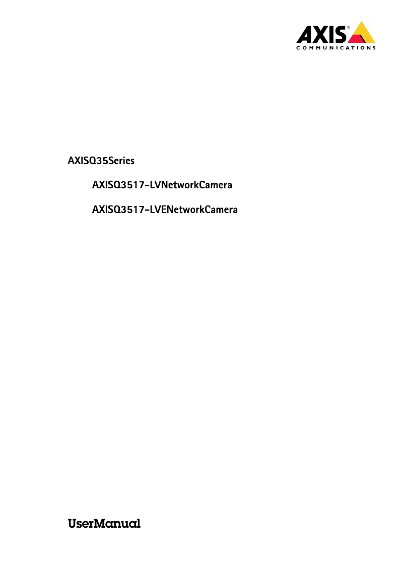 Page 1 de la notice Manuel utilisateur Axis Q3518-LVE