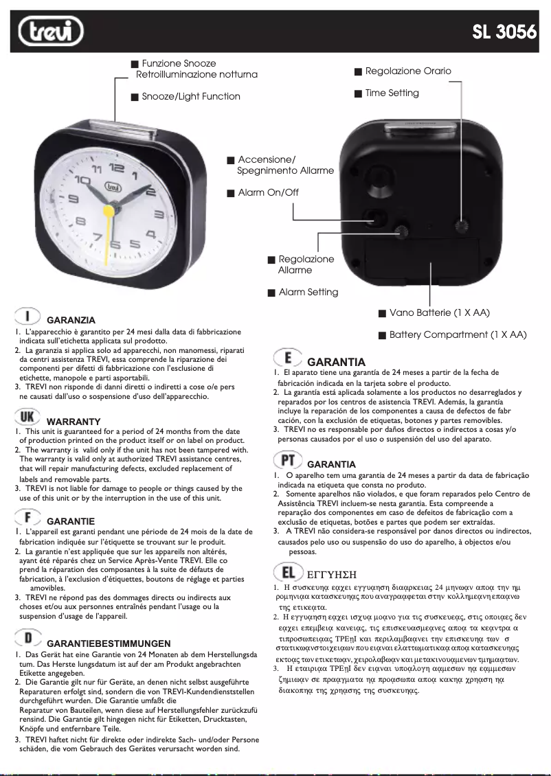 Page n°1 - Manuel utilisateur Trevi SL 3056