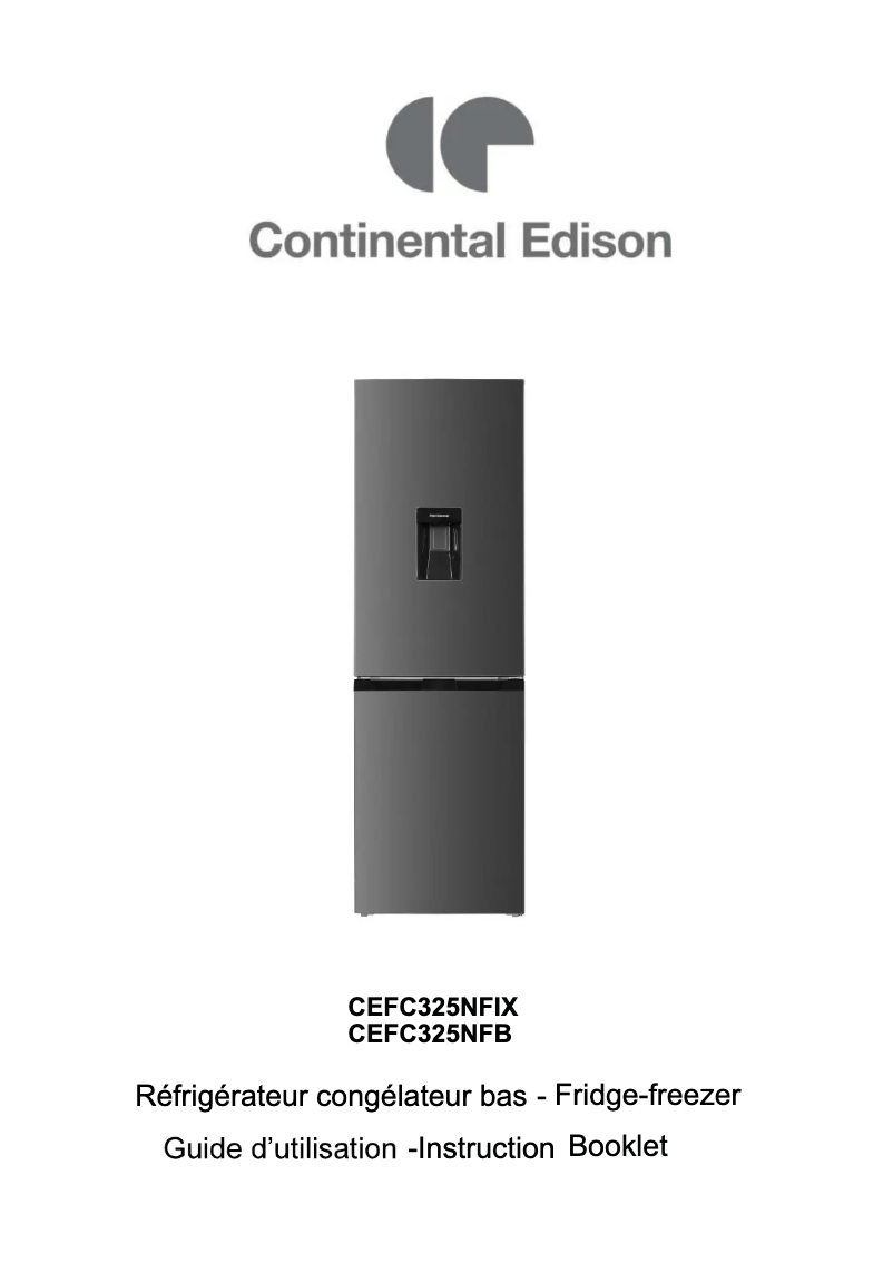 Page n°1 - Manuel utilisateur Continental Edison CEFC325NFIX