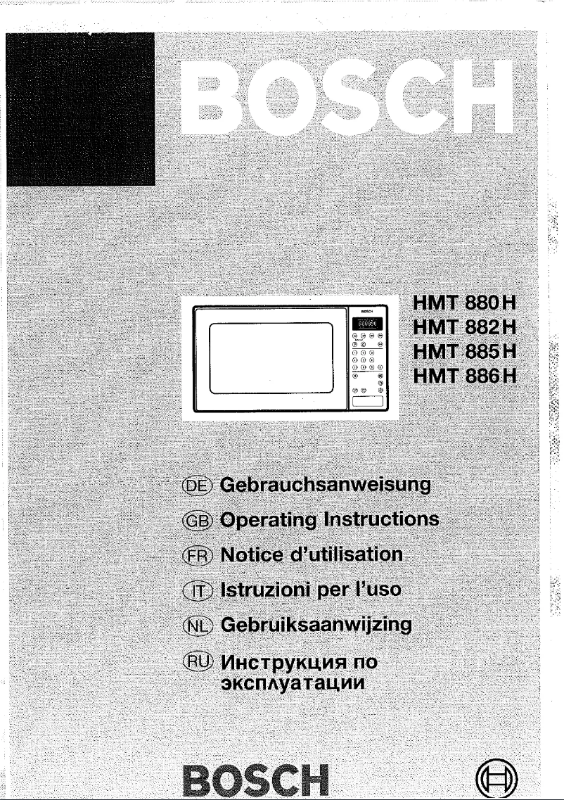 Page n°1 - Manuel utilisateur Bosch HMT886H