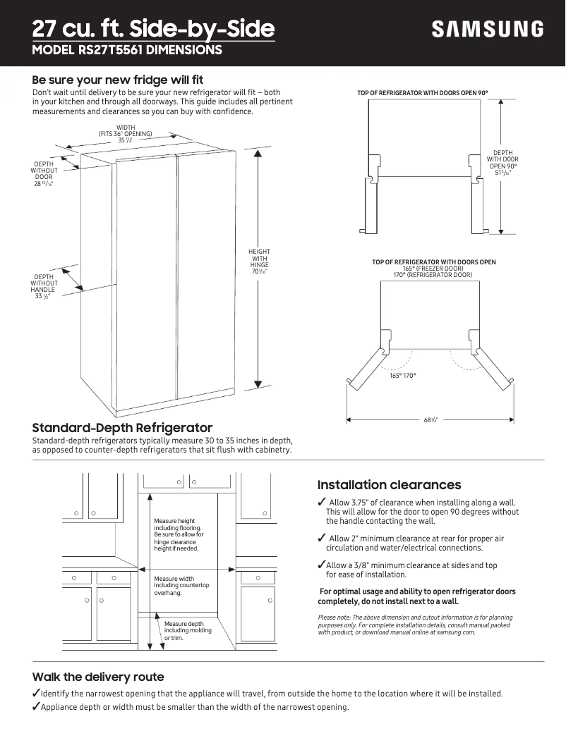 Image de la première page du manuel de l'appareil RS27T5561SG/AA