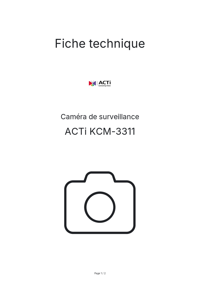 Image de la première page du manuel de l'appareil KCM-3311