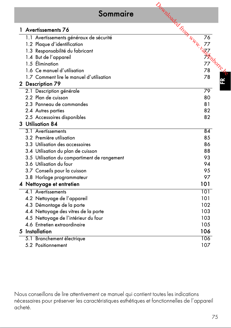 Image de la première page du manuel de l'appareil Victoria TR90IX