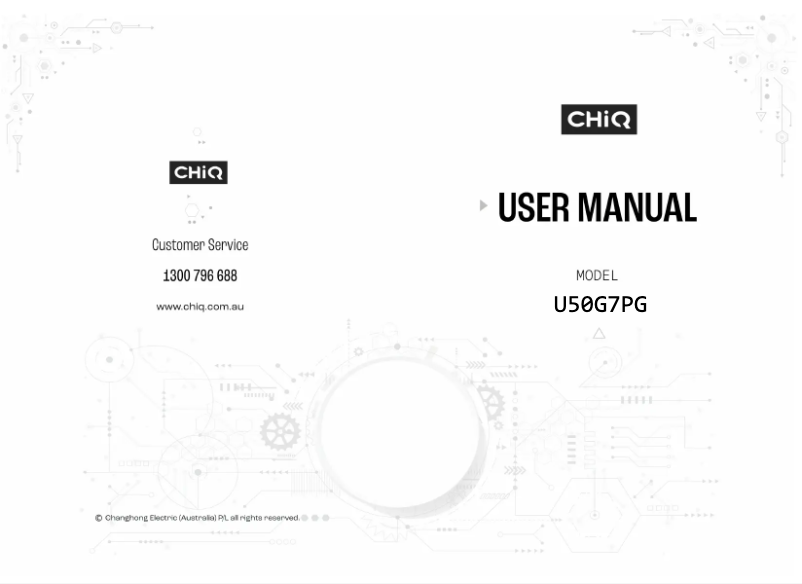 Page 1 de la notice Manuel utilisateur CHiQ U50G7PG