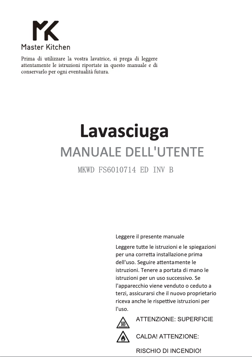 Page n°1 - Manuel utilisateur Master Kitchen MKWD FS6010714 ED INV B