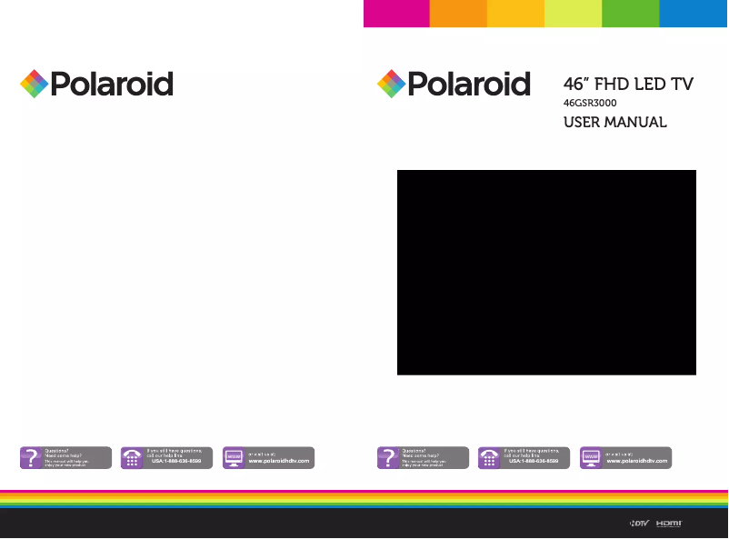 Page 1 de la notice Manuel d'utilisation et d'entretien Polaroid 46GSR3000