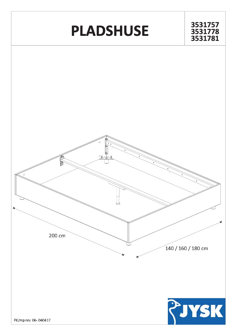Page n°1 - Manuel utilisateur JYSK Pladshuse (160x200)
