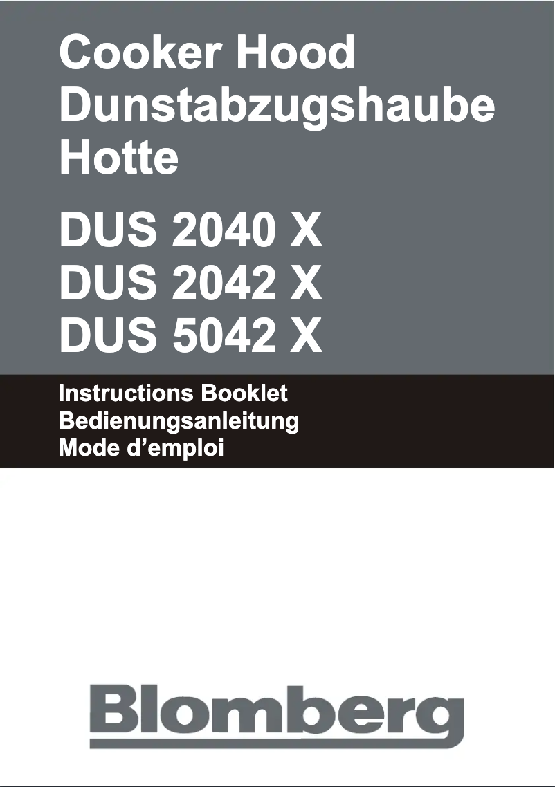 Page n°1 - Manuel utilisateur Blomberg DUS 2042 X