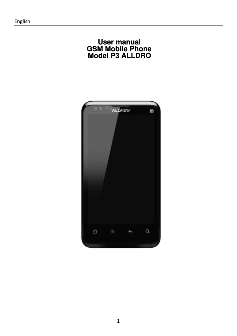 Image de la première page du manuel de l'appareil P3 Alldro