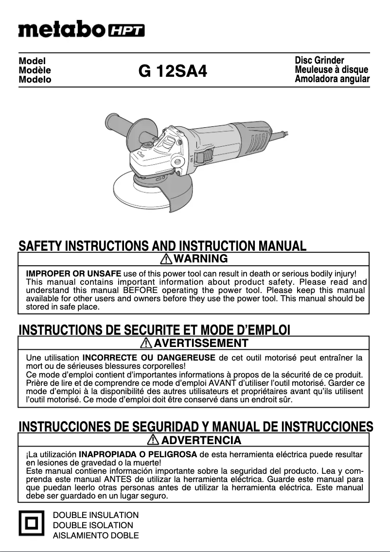 First page image of the manual for G 12SA4