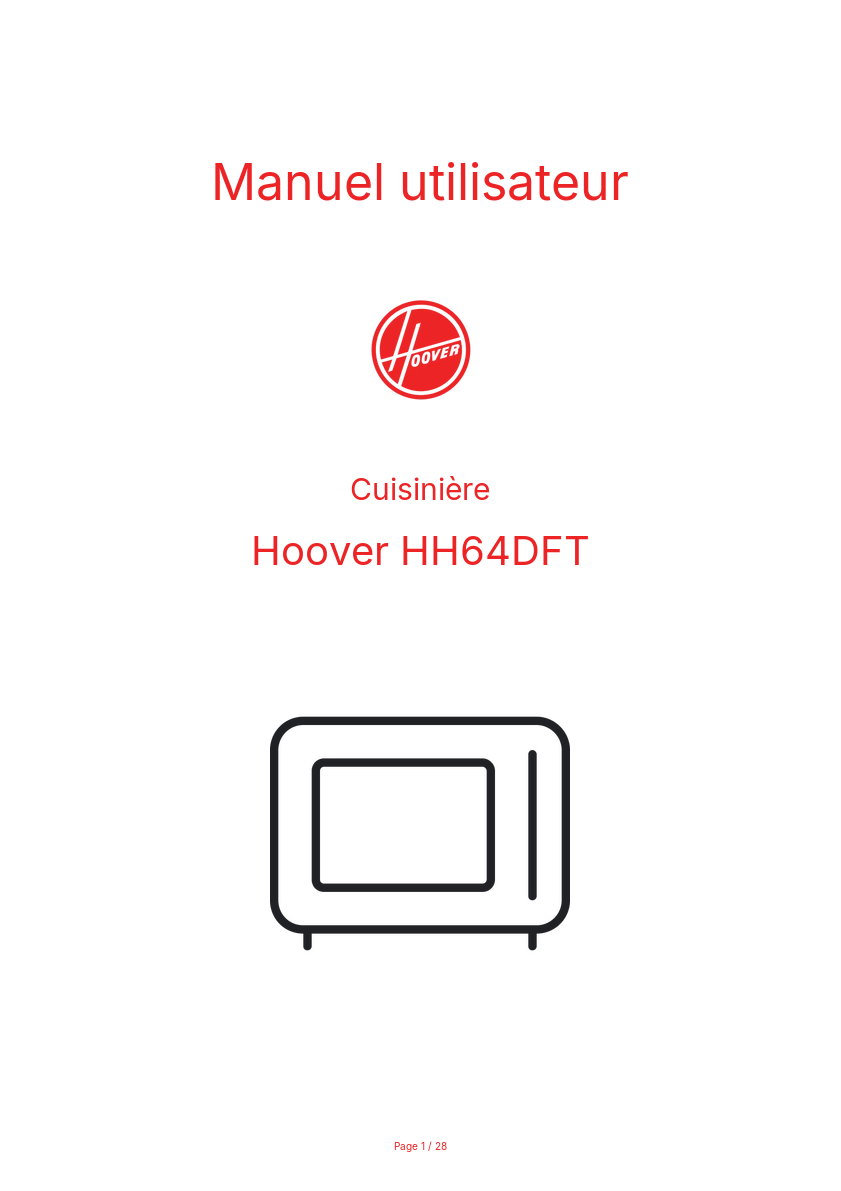 Image de la première page du manuel de l'appareil HH64DFT