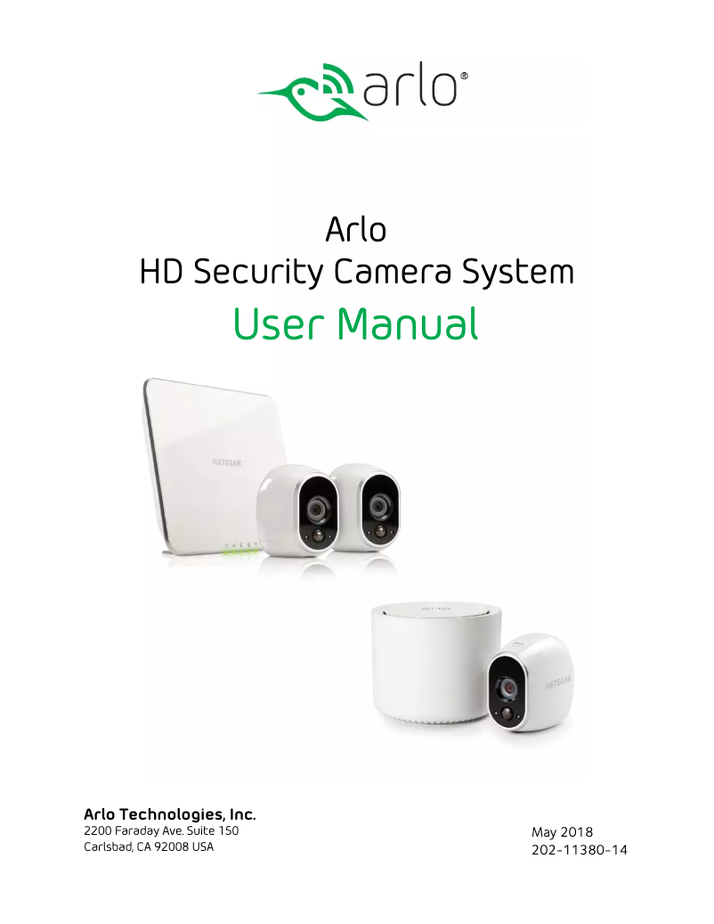 Page n°1 - Manuel utilisateur Arlo HD Security Camera System