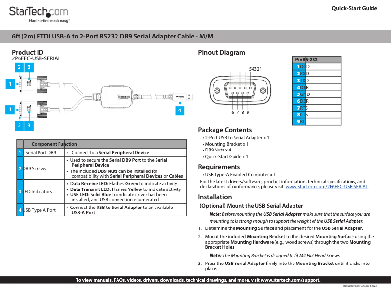 Image de la première page du manuel de l'appareil 2P6FFC-USB-SERIAL