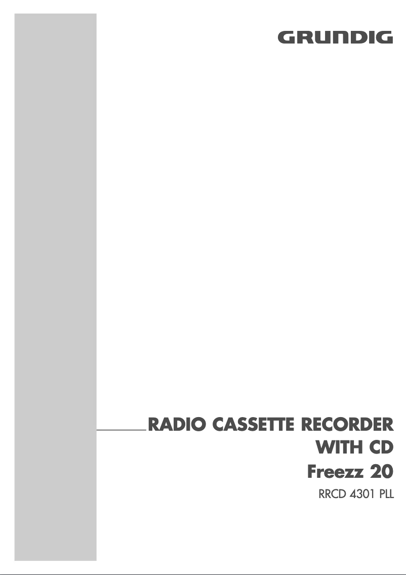 Page 1 de la notice Manuel utilisateur Grundig Freezz 20 RRCD 4301 PLL