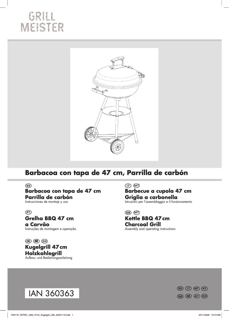 Page n°1 - Manuel utilisateur Grillmeister IAN 360363