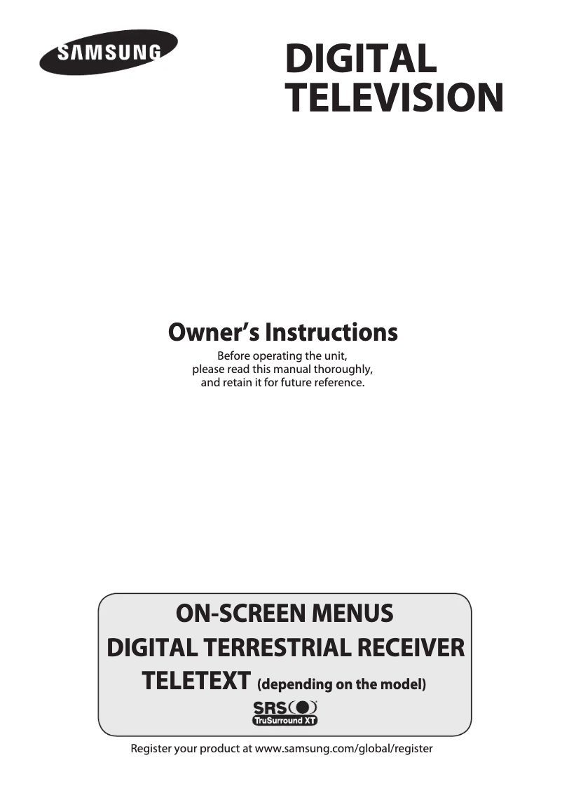 Page 1 de la notice Manuel utilisateur Samsung WS-32Z408D