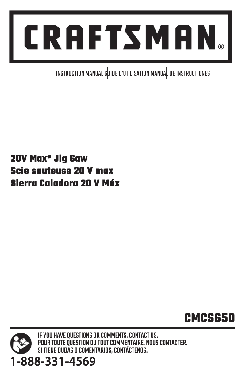 Page 1 de la notice Manuel utilisateur Craftsman CMCS650