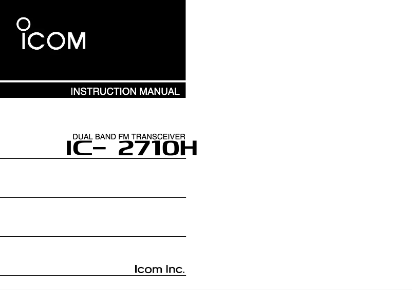 Page n°1 - Manuel utilisateur ICOM IC-2710H