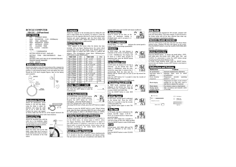 Page 1 de la notice Manuel utilisateur Sunding SD-531
