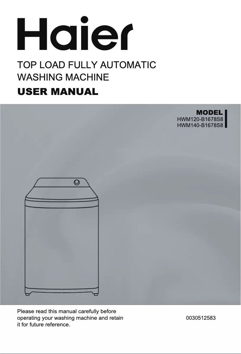 Page 1 de la notice Manuel utilisateur Haier HWM140-B1678S8