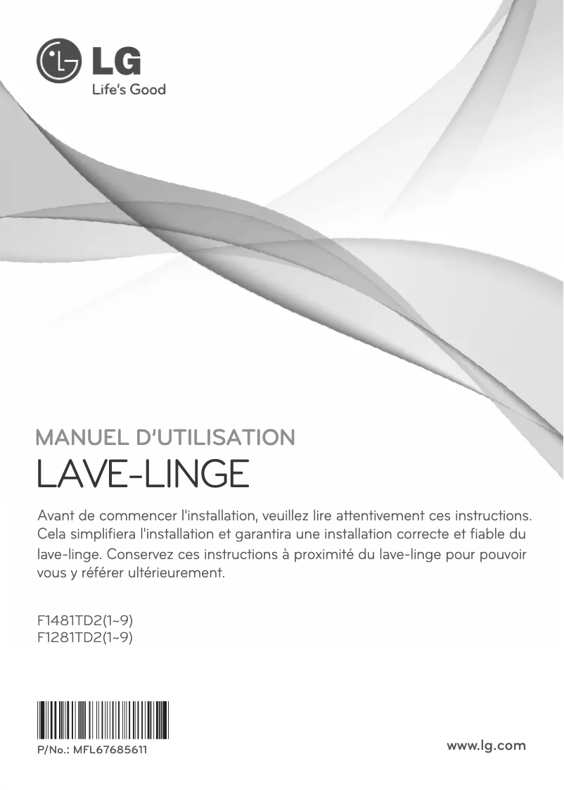 Page 1 de la notice Manuel utilisateur LG F1481TD25