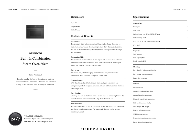 Image de la première page du manuel de l'appareil OS60NDBB1