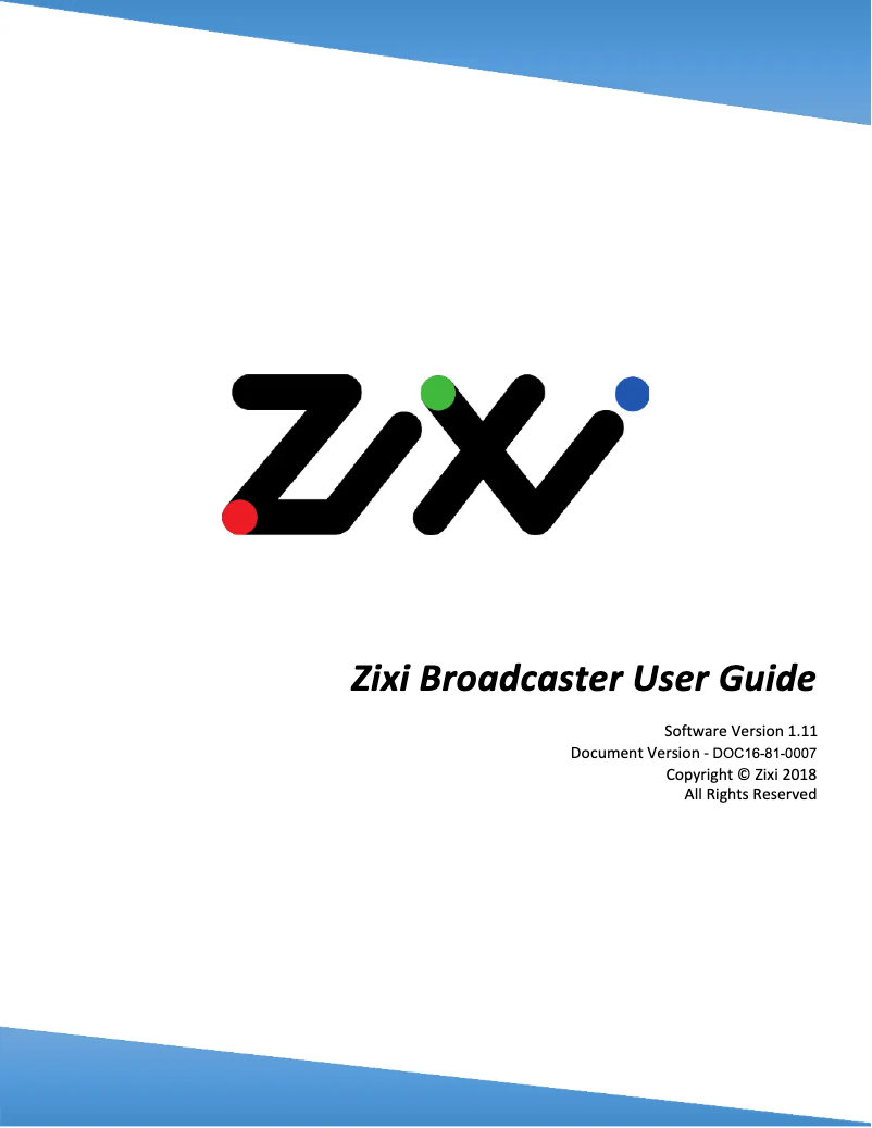 Image de la première page du manuel de l'appareil Zixi zRAMP-4