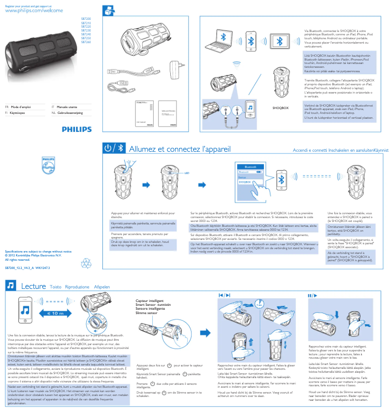 Page 1 de la notice Manuel utilisateur Philips SB7230