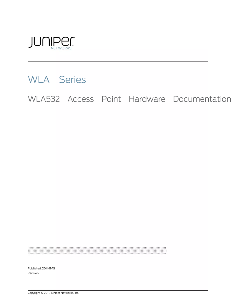 Page n°1 - Manuel utilisateur Juniper WLA532