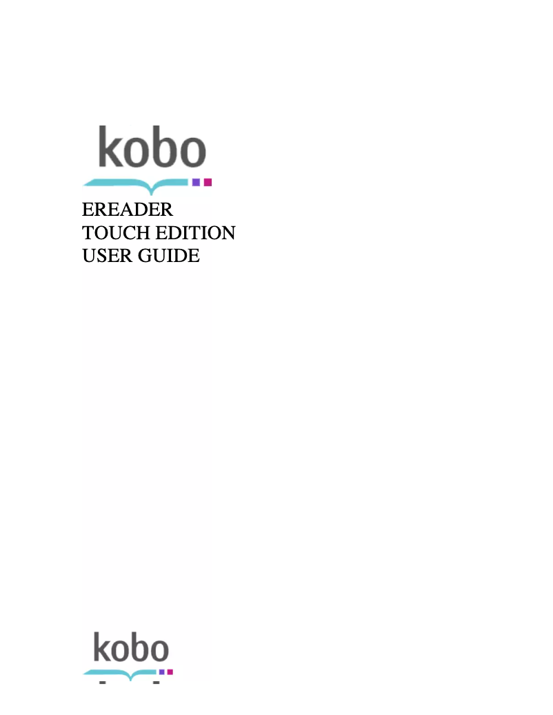 Page 1 de la notice Manuel utilisateur Kobo Touch N905-KDN-S