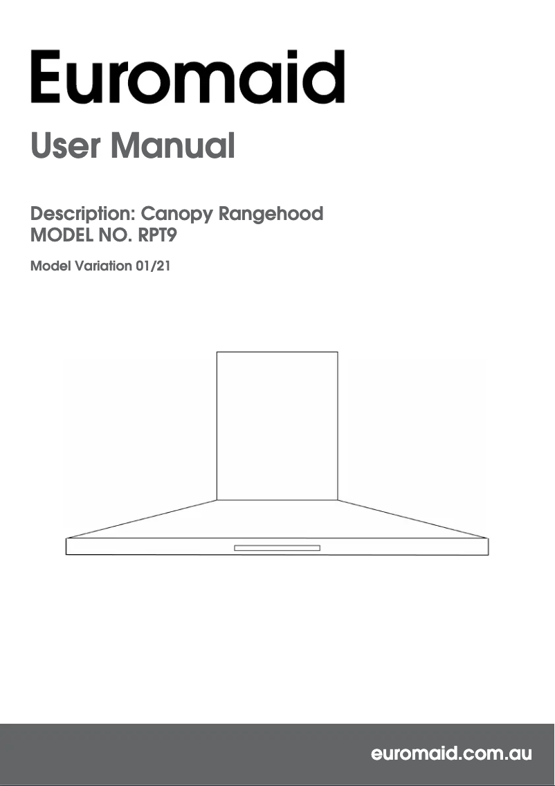 Page 1 de la notice Manuel utilisateur Euromaid RPT9