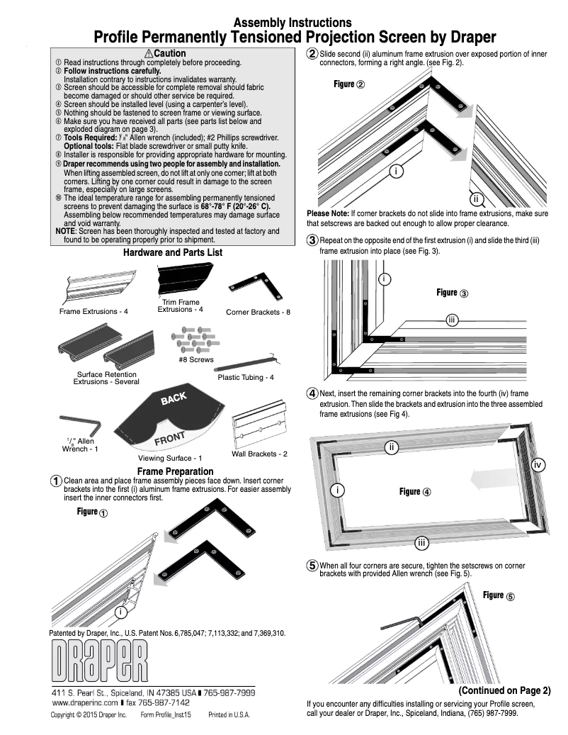 Page 1 de la notice Manuel utilisateur Draper Profile