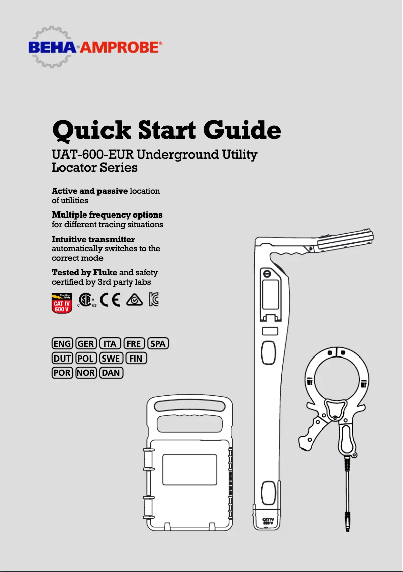 Page 1 de la notice Guide de démarrage rapide Beha-Amprobe UAT-610-EUR