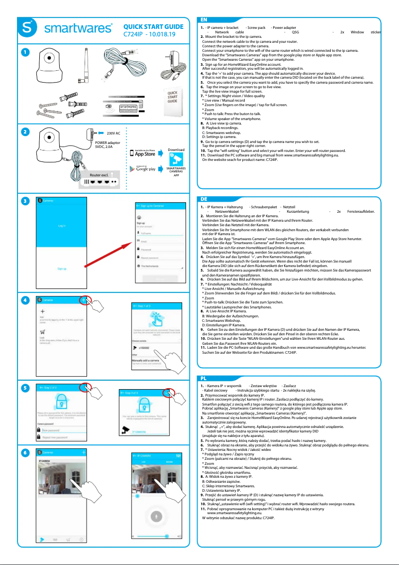 Image de la première page du manuel de l'appareil C724IP