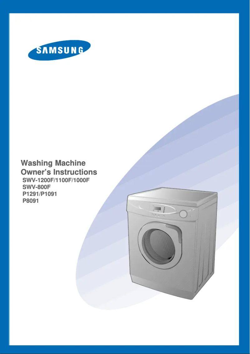 Page n°1 - Manuel utilisateur Samsung SWV-1200F