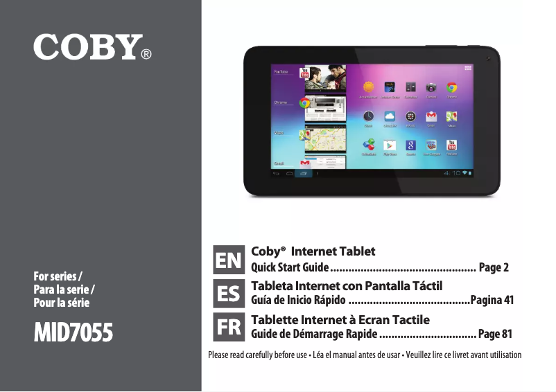 Página 1 del manual Manual de usuario Coby Kyros MID7055