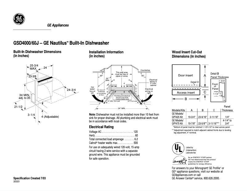 First page image of the manual for Nautilus GSD4000JBB