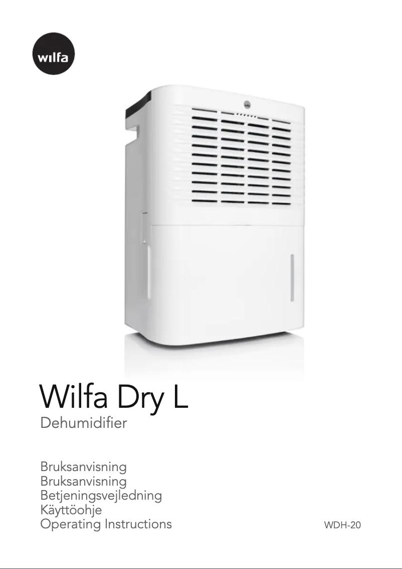 Page n°1 - Manuel utilisateur Wilfa Dry L WDH-20