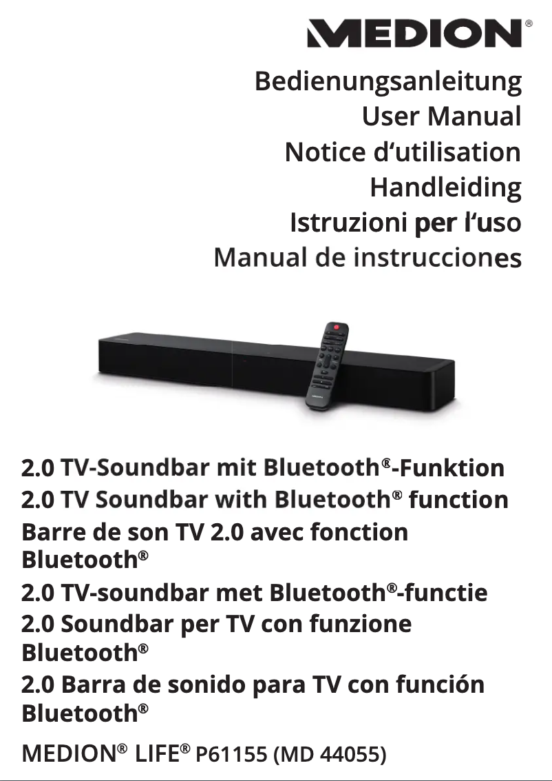Page 1 de la notice Manuel utilisateur Medion Life P61155 (MD 44055)