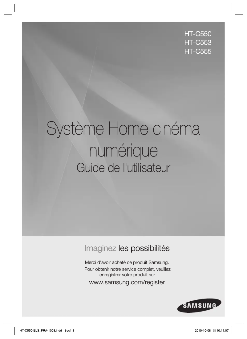 Page n°1 - Manuel utilisateur Samsung HT-C553